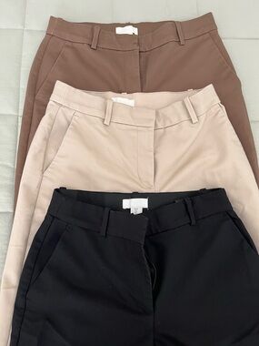H&M Bundle 3 pants Classic Women's Trousers Set - Black, Beige, Brown size 6